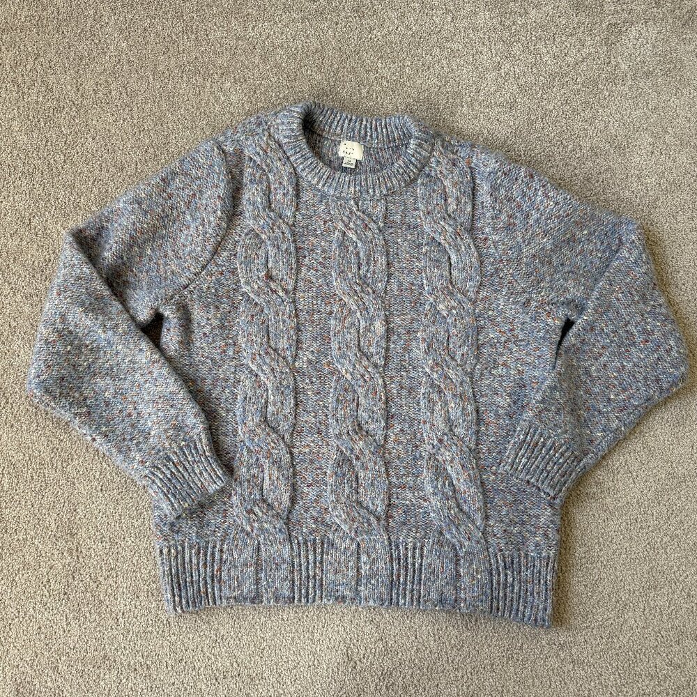 EUC a new day Women's Crewneck Cable Knit Pullover Flecked Sweater Size Medium
